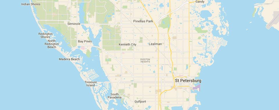 St. Petersburg Dumpster Rental Service Area Map